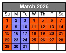 Pontoon Lake Tours March Schedule