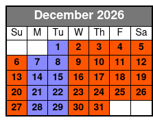 Pontoon Lake Tours December Schedule