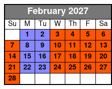 Pontoon Lake Tours February Schedule