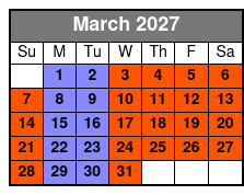 Pontoon Lake Tours March Schedule