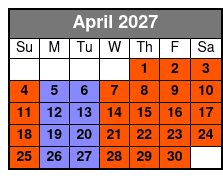 Pontoon Lake Tours April Schedule