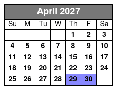 1-Hour Private Waterski Lessons with Pro Coach Dave Briscoe April Schedule