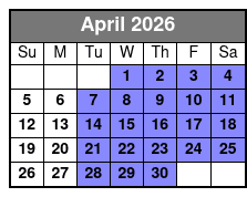 Bamboo Dune Buggy Tour April Schedule