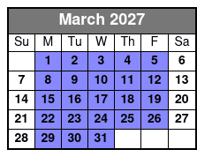 Bamboo Dune Buggy Tour March Schedule
