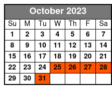 Adult (w/Drinks) October Schedule