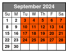 Adult (w/Drinks) September Schedule