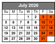 Adult (w/2 Drinks) July Schedule
