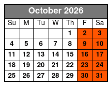Adult (non-Alcoholic) October Schedule
