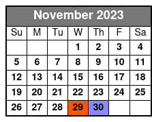 Paddleboard November Schedule