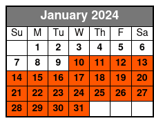 Paddleboard January Schedule