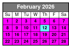 Sunset Tour February Schedule