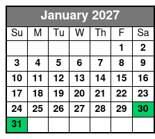 Sunset Tour January Schedule
