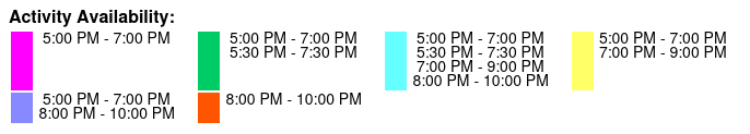 Sunset Tour Color Key