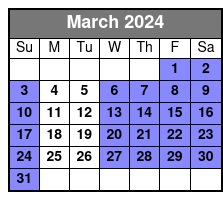 Golf Cart Rental - 2 Hour Rental March Schedule