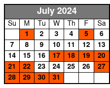 Admission Ticket W/ Transport July Schedule