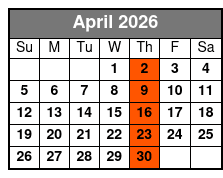 Sheraton Lake Buena (Q1B-A) April Schedule
