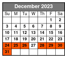 1 Hour Jet Ski Rental December Schedule