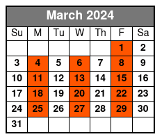 Hampton Inn Orlando(Q1A) March Schedule