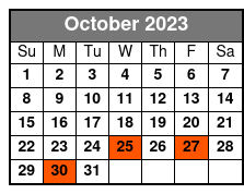 Sheraton Orlando (Q1A) October Schedule