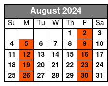 Hampton Inn Orlando(Q1A) August Schedule