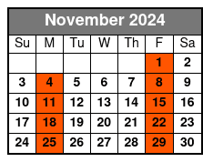 Hampton Inn Orlando(Q1A) November Schedule