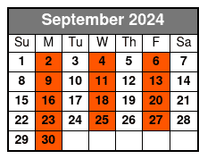 Sheraton Orlando (Q1A) September Schedule