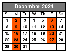 Sheraton Orlando (Q1A) December Schedule