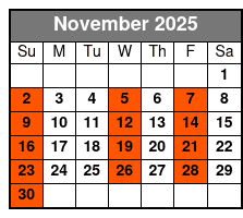 Sheraton Orlando (Q1A) November Schedule