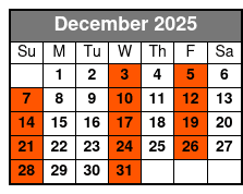 Sheraton Orlando (Q1A) December Schedule