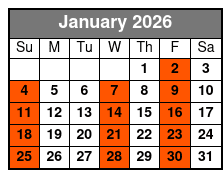 Sheraton Orlando (Q1A) January Schedule