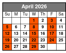 Sheraton Orlando (Q1A) April Schedule