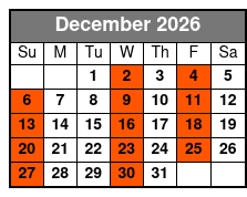 Sheraton Orlando (Q1A) December Schedule