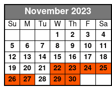 Whitney Plantation Tour November Schedule