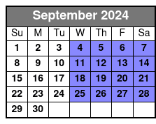Laura Plantation September Schedule