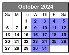 Laura Plantation October Schedule