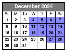 Laura Plantation December Schedule
