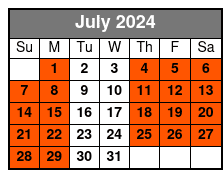 28 Guests Maximum July Schedule