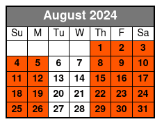 28 Guests Maximum August Schedule