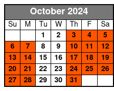 28 Guests Maximum October Schedule