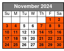 28 Guests Maximum November Schedule
