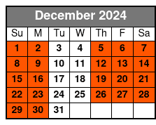 28 Guests Maximum December Schedule