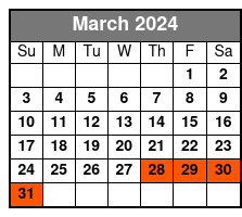 Steamboat Natchez Evening Jazz Cruise March Schedule