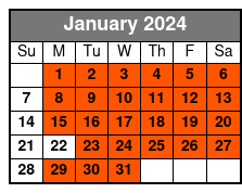 Steamboat Natchez Harbor Cruise 2:30pm First Lunch Seating January Schedule