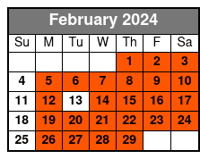 Steamboat Natchez Harbor Cruise 2:30pm First Lunch Seating February Schedule