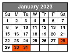 Steamboat Natchez Harbor Cruise January Schedule