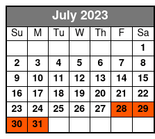 New Orleans Cemetery and Voodoo Walking Tour July Schedule