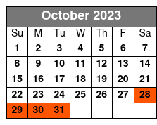New Orleans Cemetery and Voodoo Walking Tour October Schedule