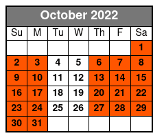 Hop On/Hop Off New Orleans Double Decker Tour October Schedule
