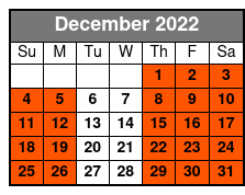 Hop On/Hop Off New Orleans Double Decker Tour December Schedule