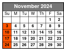 Sightseeing Cruise November Schedule